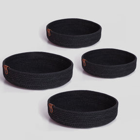 Set 4 cosuri JUT04003308D, negru, bumbac
