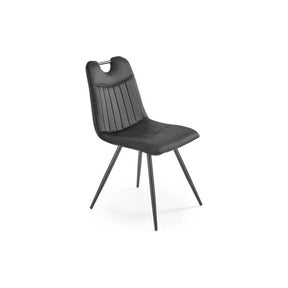 Scaun tapitat K521, negru, stofa catifelata, 46x58x83 cm