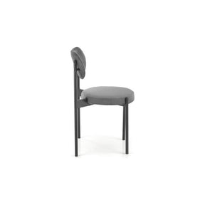Scaun tapitat K509, gri, stofa catifelata, 42x48x80 cm
