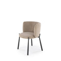 Scaun K531, bej/negru, stofa catifelata/metal, 60x58x76 cm