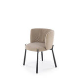 Scaun K531, bej/negru, stofa catifelata/metal, 60x58x76 cm