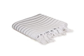 Prosop plaja FOUTA GOLGE, gri, bumbac, 90x180 cm