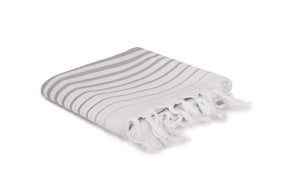 Prosop plaja FOUTA GOLGE, gri, bumbac, 90x180 cm