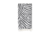 Prosop plaja FOUTA CARNIVAL, alb/gri, bumbac, 90x170 cm