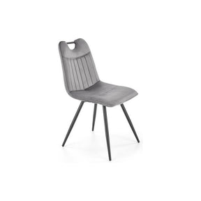Scaun tapitat K521, gri/negru, stofa catifelata, 46x58x83 cm