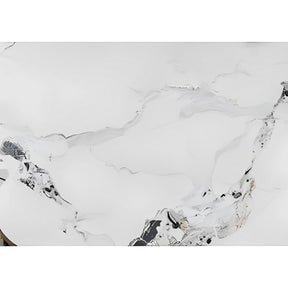 Masa MURANO, alb/crom, ceramica si metal, 120x76 cm