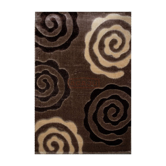 Covor VIS, forma dreptunghiulara, poliester/polipropilena, maro