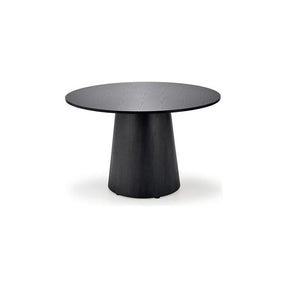 Masa rotunda GINTER, negru furniruit, 120x77 cm