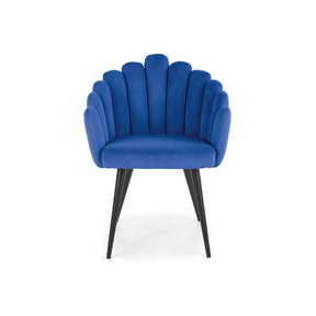 Scaun tapitat K410, albastru, stofa catifelata, 65x62x85 cm