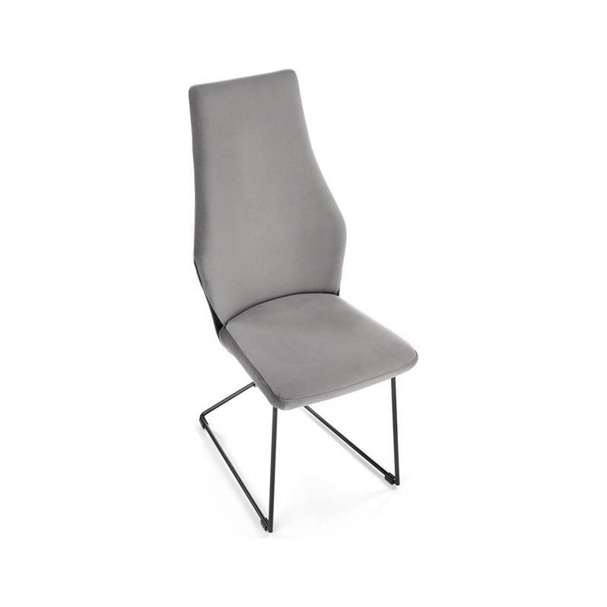Scaun tapitat K485, gri, stofa catifelata, 44x63x96 cm