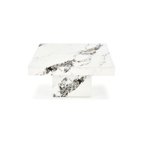 Masuta de cafea MONOLIT, marmura alba furniruit, 80x41 cm