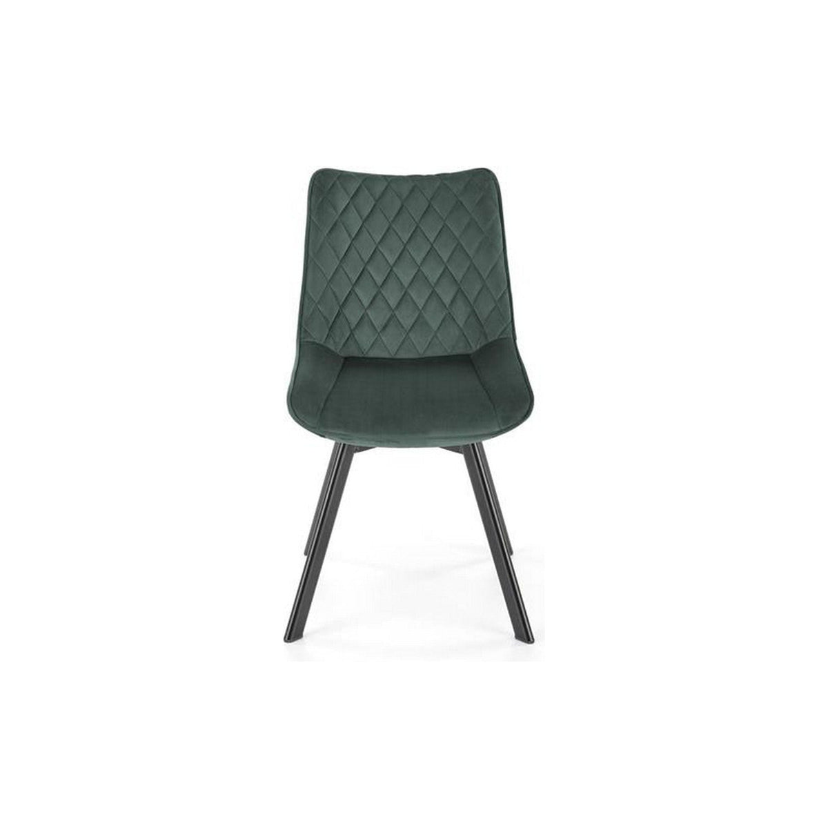 Scaun tapitat K520, verde/negru, stofa catifelata, rotativ, 45x63x80 cm