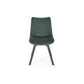 Scaun tapitat K520, verde/negru, stofa catifelata, rotativ, 45x63x80 cm