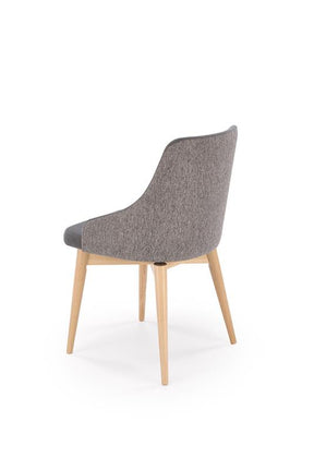 Scaun rotativ MALAGA, gri/stejar, stofa clasica/lemn, 50x53x79 cm