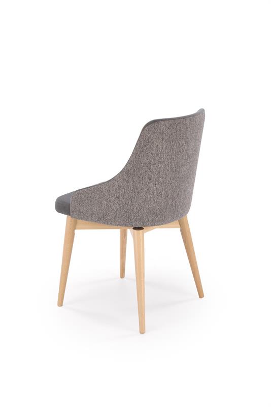 Scaun rotativ MALAGA, gri/stejar, stofa clasica/lemn, 50x53x79 cm