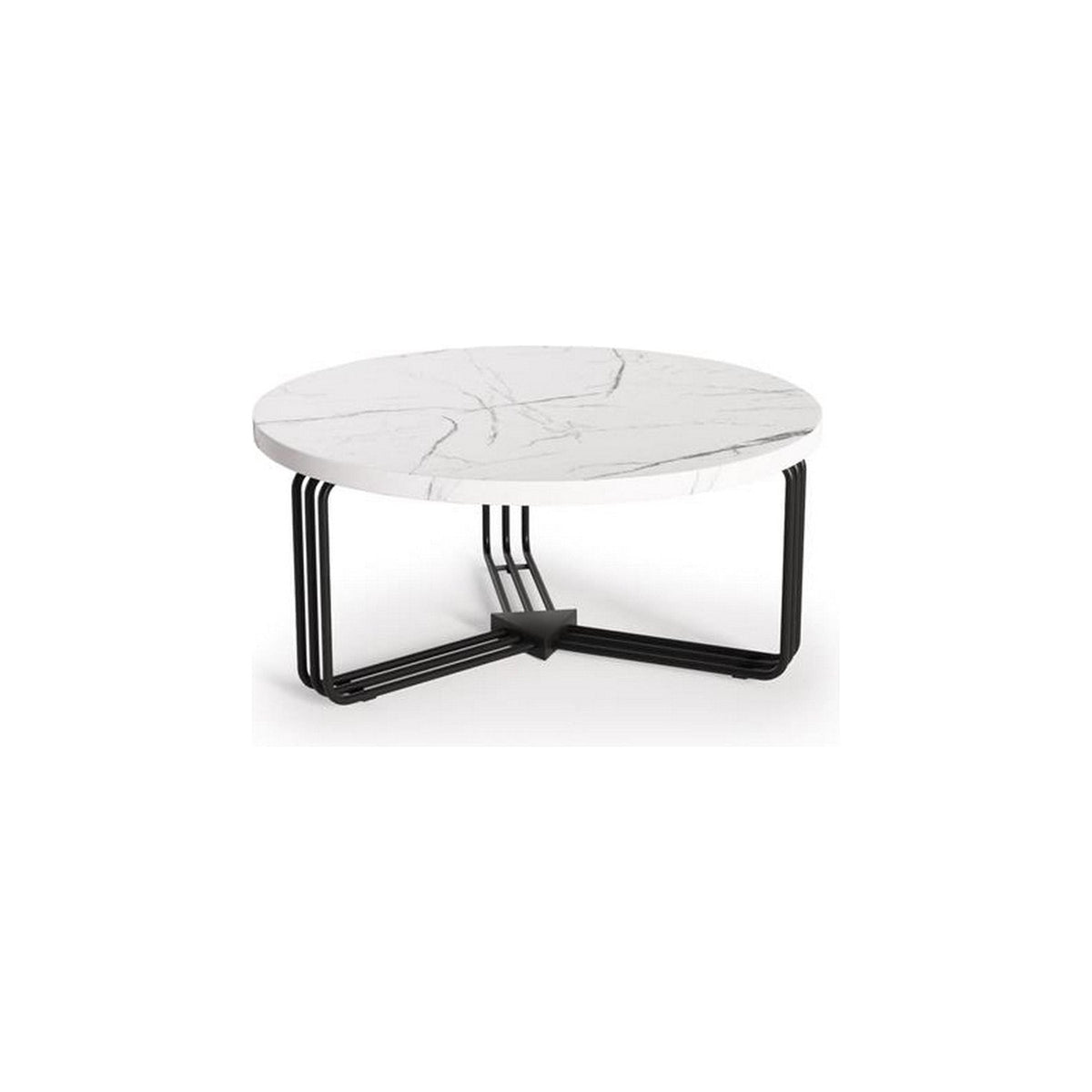 Masuta cafea ANTICA, marmura alba/negru, 80x36 cm