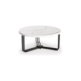 Masuta cafea ANTICA, marmura alba/negru, 80x36 cm