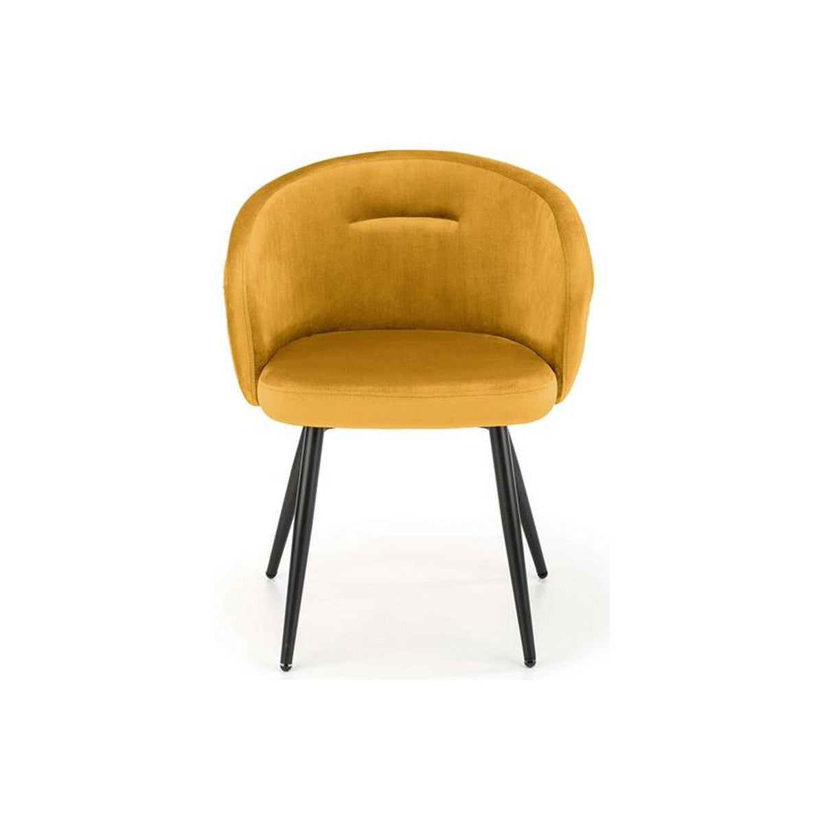 Scaun tapitat K430, galben, stofa catifelata, 61x54x77 cm
