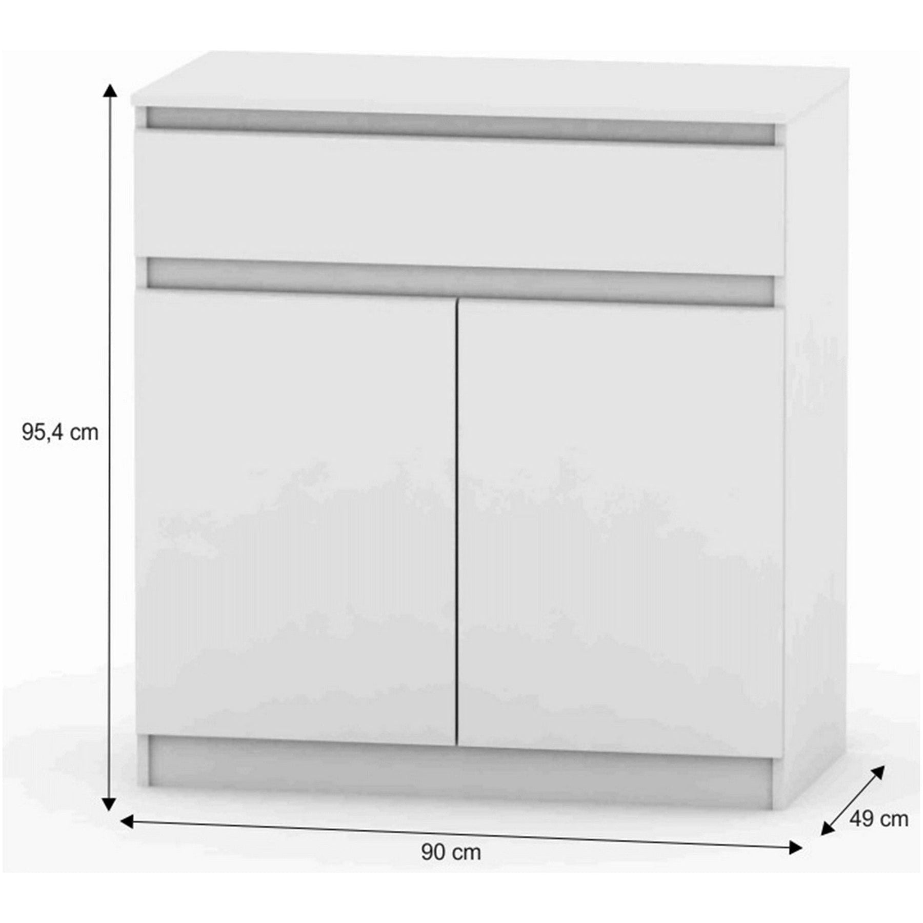 Comoda HANY NEW 007, DTD laminat, alba, 90x49x95,4 cm