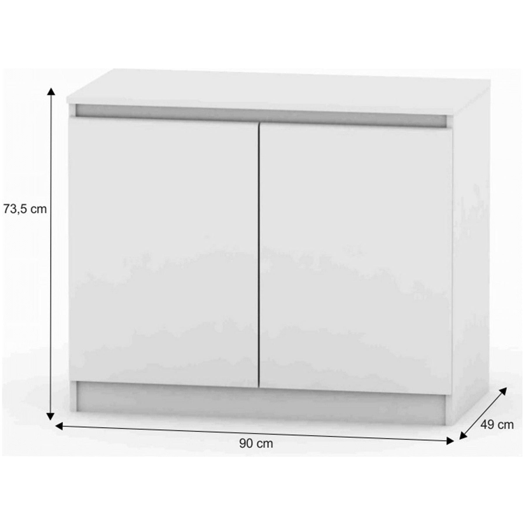 Comoda HANY NEW 008, DTD laminat, alb, 90x49x73,5 cm