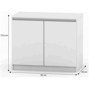 Comoda HANY NEW 008, DTD laminat, alb, 90x49x73,5 cm