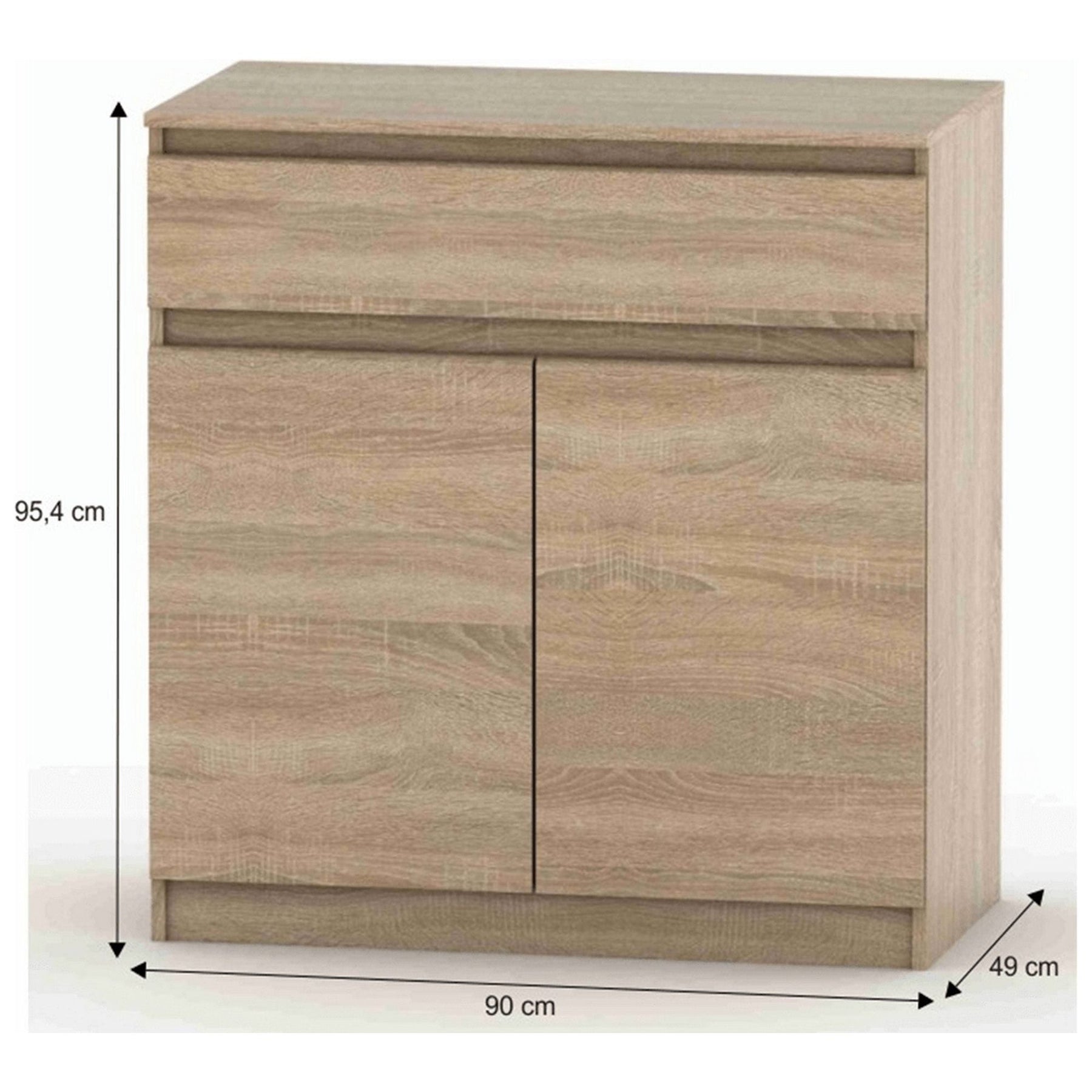 Comoda HANY NEW 007, DTD laminat, stejar sonoma, 90x49x95,4 cm