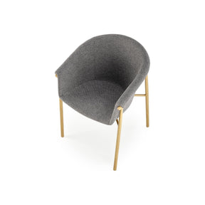 Scaun K489, gri/stejar, stofa clasica/metal, 59x56x80 cm