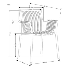 Scaun K492, alb, polipropilena, 60X66X84 cm