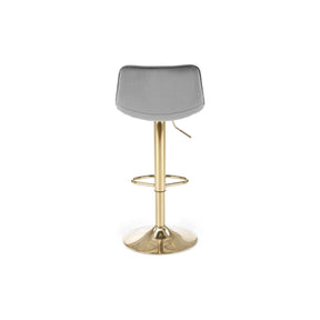 Scaun de bar H120, gri/auriu, stofa catifelata/metal, 84/106x43x44 cm
