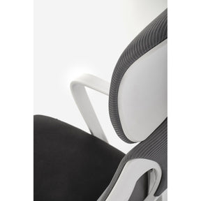 Scaun de birou VALDEZ 2, negru/alb, plasa/metal, 62x63x124 cm