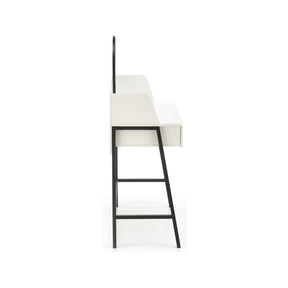 Masa de toaleta AGNES, alb/negru, PAL melaminat, 120x80x42 cm