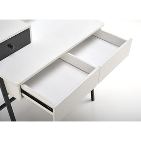Masa de toaleta AGNES, alb/negru, PAL melaminat, 120x80x42 cm