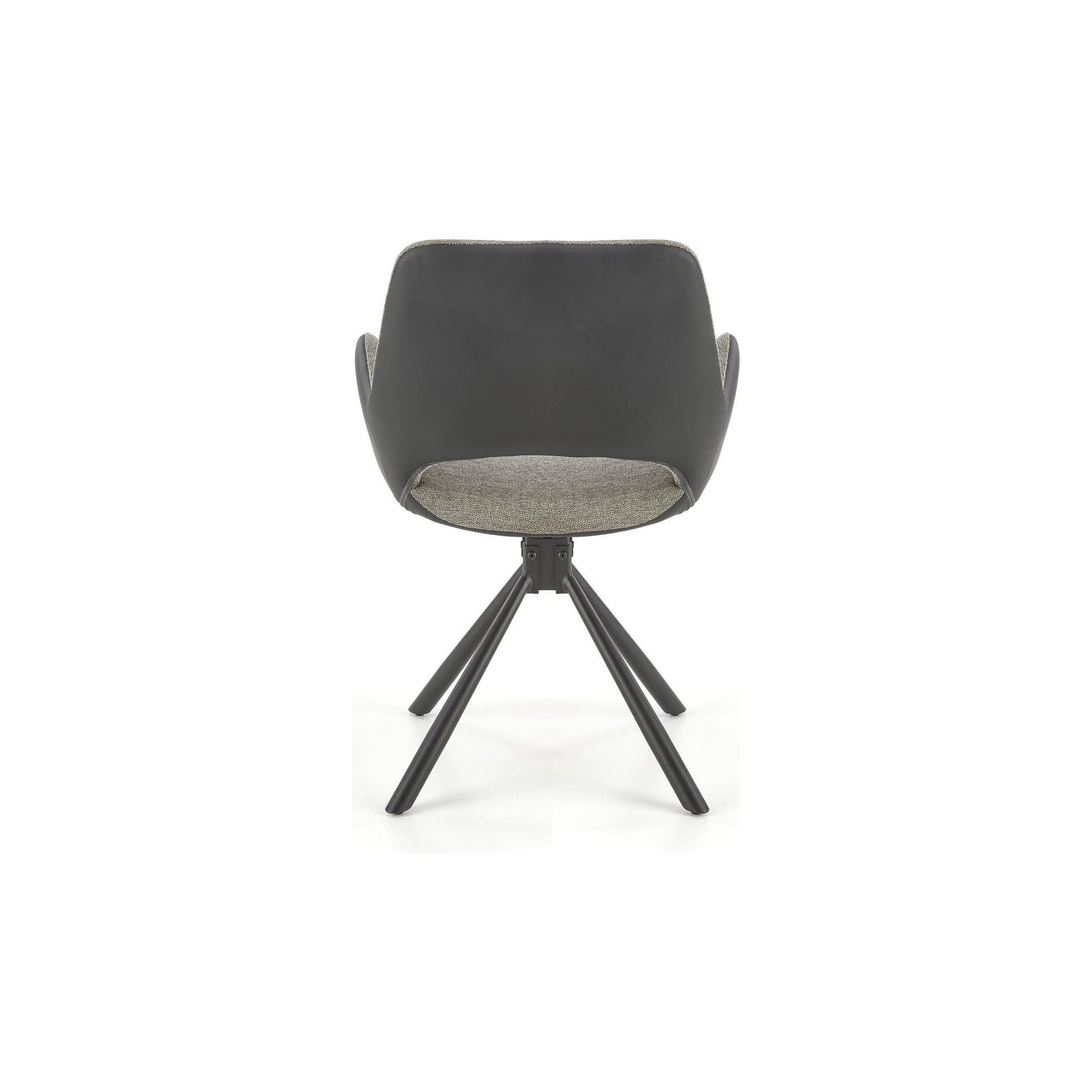 Scaun rotativ K494, gri/negru, stofa/piele ecologica, 85x57x59 cm