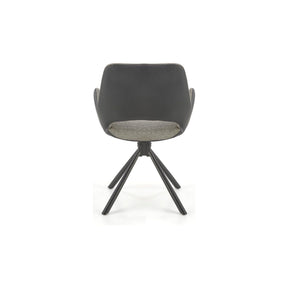Scaun rotativ K494, gri/negru, stofa/piele ecologica, 85x57x59 cm