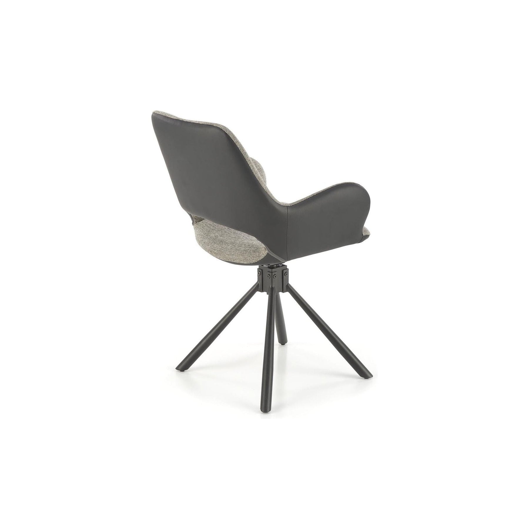 Scaun rotativ K494, gri/negru, stofa/piele ecologica, 85x57x59 cm