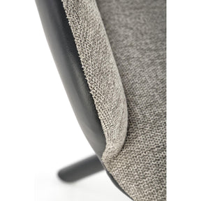 Scaun rotativ K494, gri/negru, stofa/piele ecologica, 85x57x59 cm