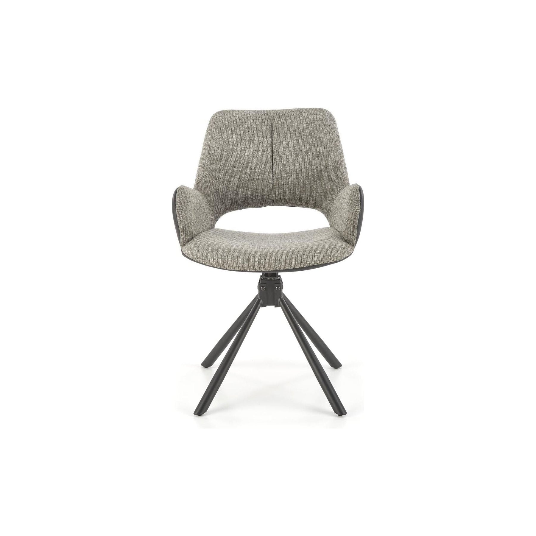 Scaun rotativ K494, gri/negru, stofa/piele ecologica, 85x57x59 cm
