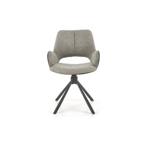 Scaun rotativ K494, gri/negru, stofa/piele ecologica, 85x57x59 cm