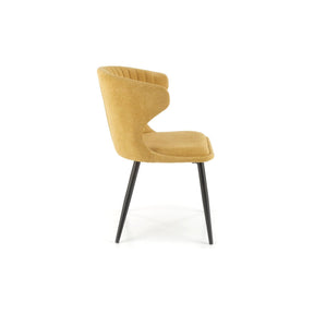 Scaun K496, galben, stofa clasica/metal, 56x58x84 cm
