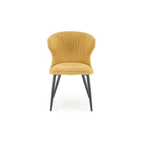 Scaun K496, galben, stofa clasica/metal, 56x58x84 cm