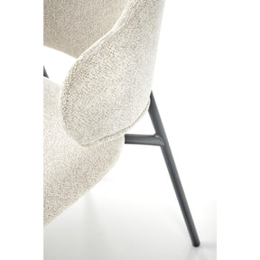 Scaun K497, crem, stofa clasica/metal, 52x62x82 cm