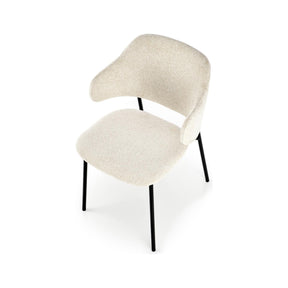 Scaun K497, crem, stofa clasica/metal, 52x62x82 cm