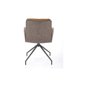 Scaun rotativ K523, maro/negru, stofa/piele ecologica, 85x61x61 cm