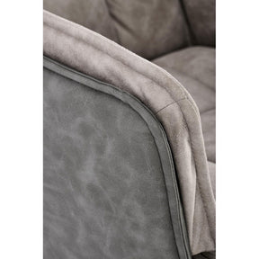 Scaun rotativ K523, gri/negru, stofa/piele ecologica, 85x61x61 cm