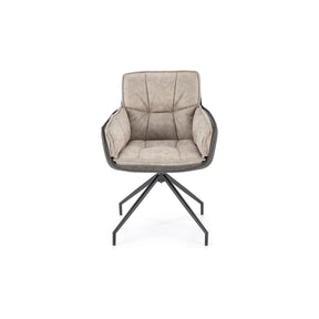 Scaun rotativ K523, gri/negru, stofa/piele ecologica, 85x61x61 cm