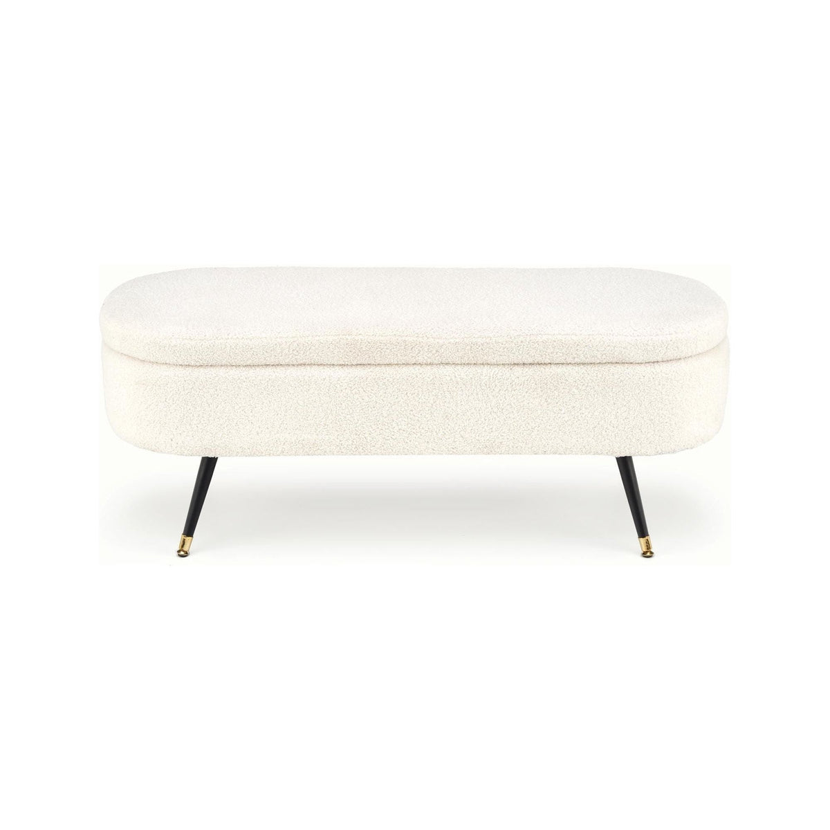 Bancheta AVEIRO, crem/negru, cu spatiu depozitare, 120x46x40 cm