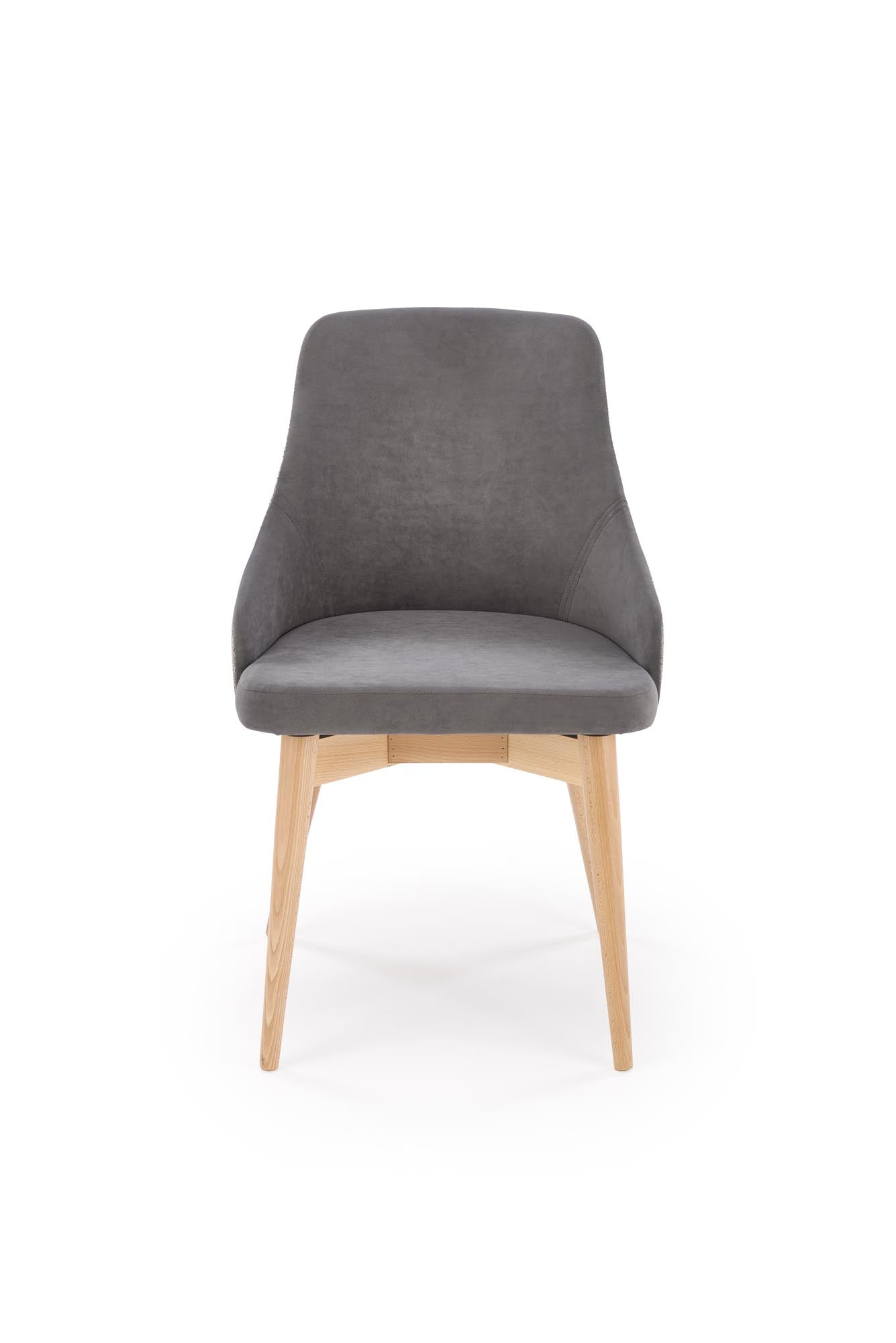 Scaun rotativ MALAGA, gri/stejar, stofa clasica/lemn, 50x53x79 cm