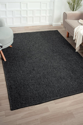 Covor RUSTICANA, 80x150 cm, forma dreptunghiulara, polipropilena, negru, 3105