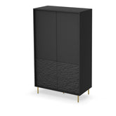 Dulap BULLET S-1, negru, PAL laminat/metal, 90x53x185 cm