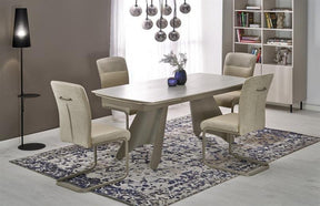 Masa extensibila SALIX, travertin/casmir, piatra sinterizata/otel, 180/260x90x76 cm